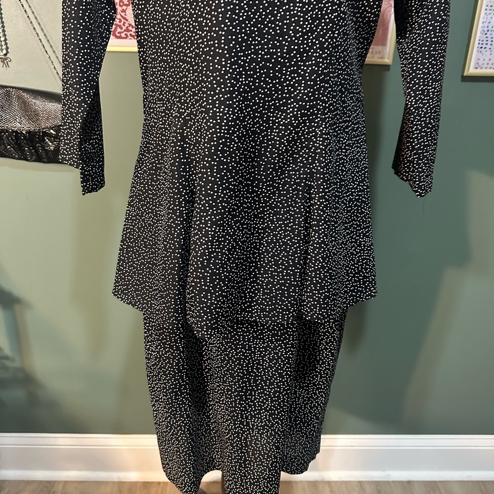 Vintage PJ Klein Petites Black & White Polka Dot Dress Made in USA Size Petite - Picture 5 of 6